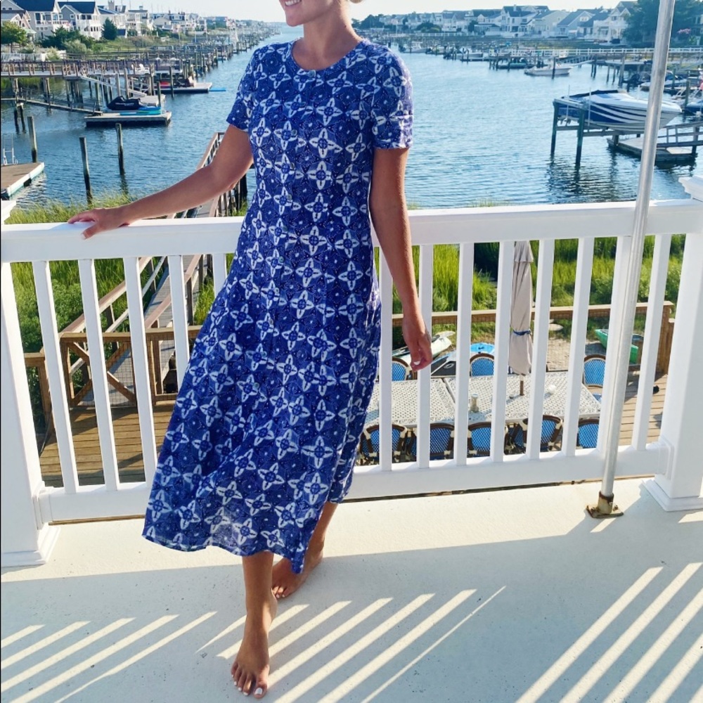 Raquel Allegra-Blue and White Printed Dress- size 1